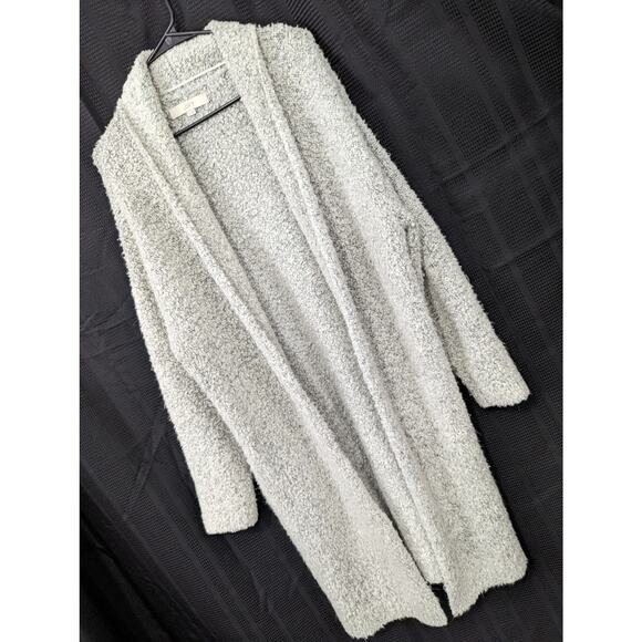 ANN TAYLOR LOFT! PUFFY CLOUDLIKE GRAY, WHITE OPEN CARDI, DUSTER! SZ XS-S - Picture 1 of 9